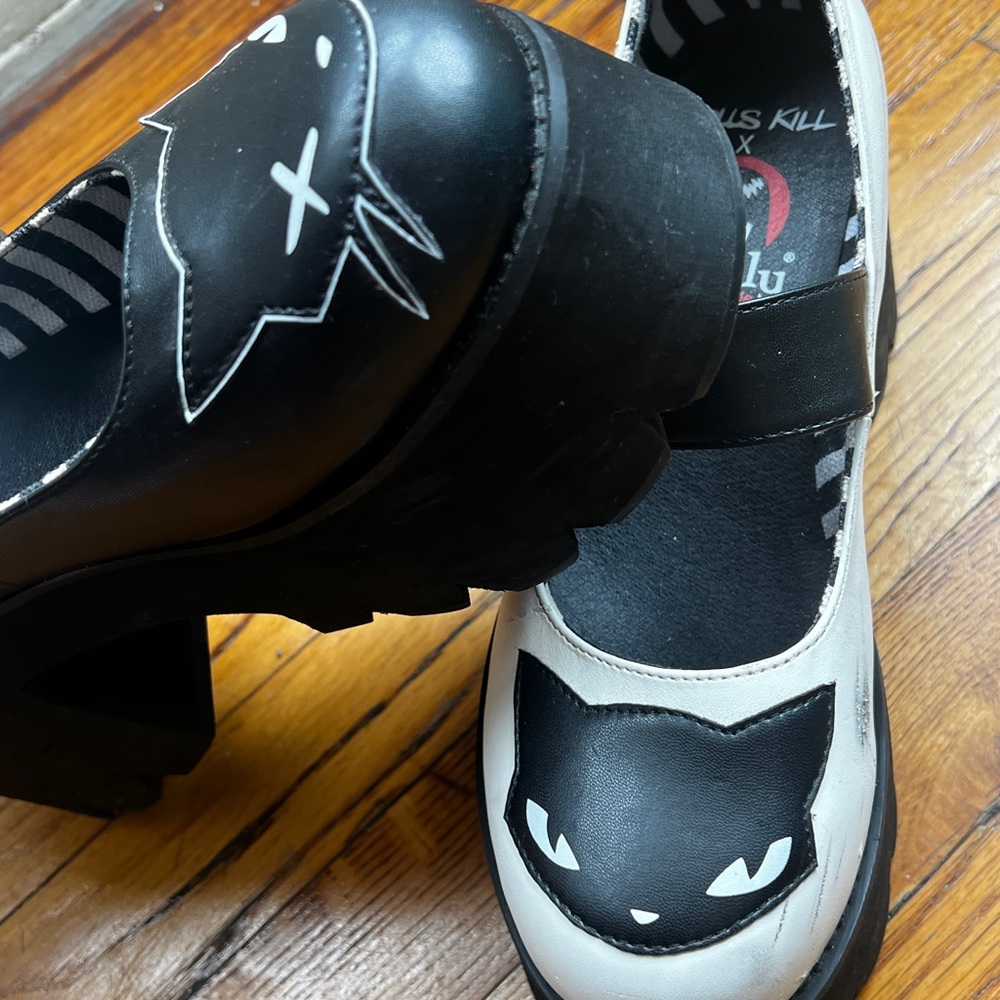 “Cat you Later” Dolls Kill Black & White Dress Shoes - Picture 10 of 12
